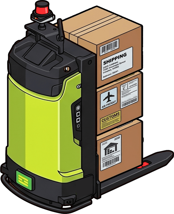 Autonomous forklift with boxes