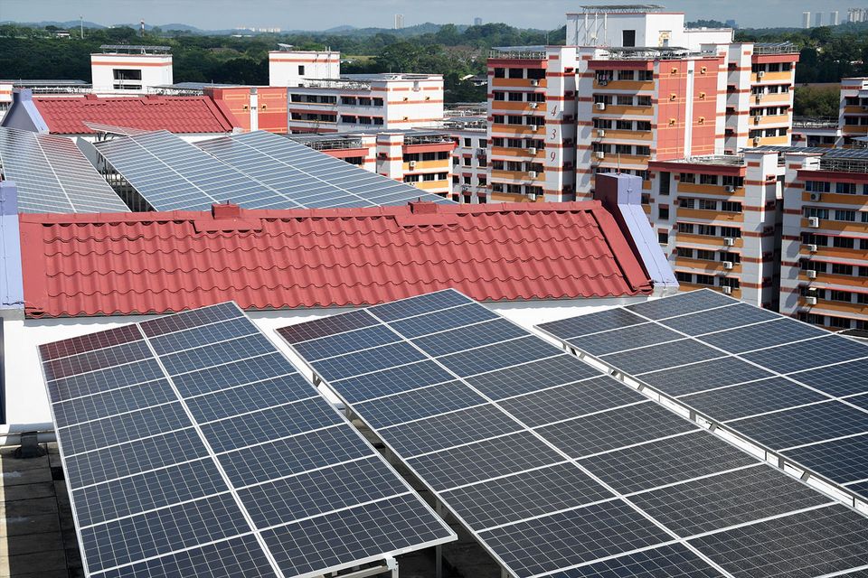 Solar panels on rooftop